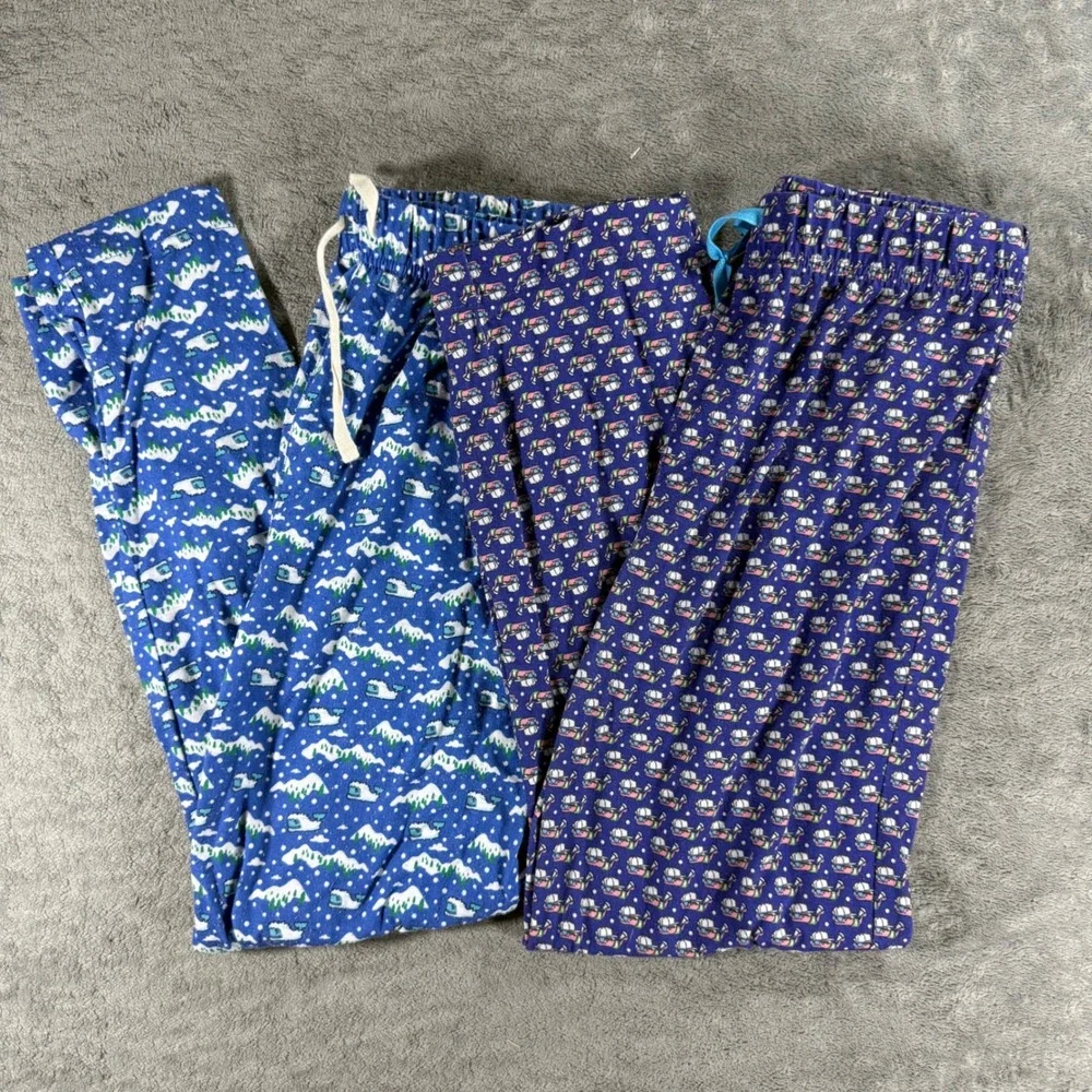 Vineyard Vines Pajama Pants Large 16 Blue Purple Good Whale Print Bundle